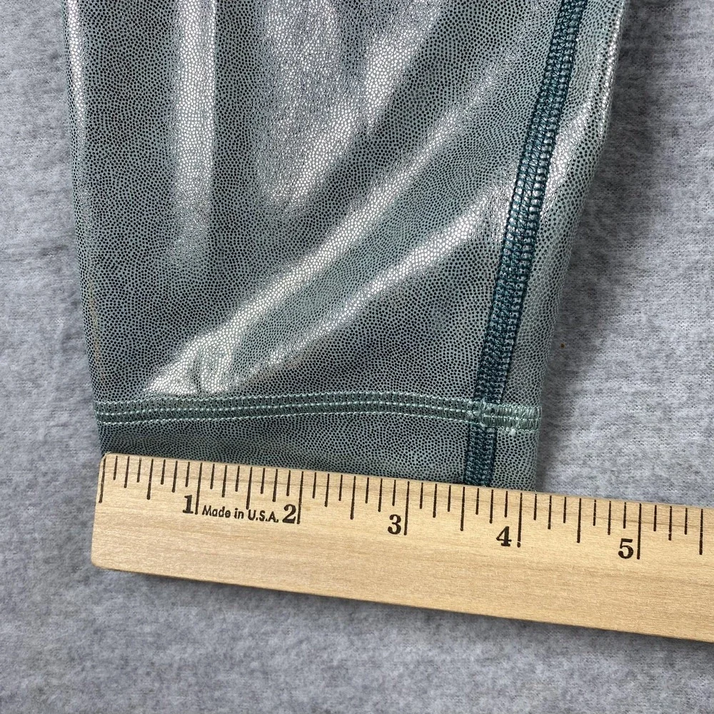 Lululemon Leggings Womens 6 High Rise Green Metallic Flecked Ankle Yoga‎ Pants